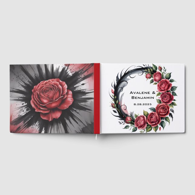Gothic Rose Wedding Frame Guest Book (Full)
