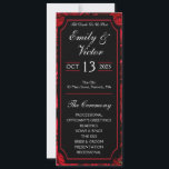 Gothic Rose Wedding Program<br><div class="desc">This is a set of gothic styled wedding programs you can customize. The design features blood red roses and a red bordered black background with white lettering that details your wedding ceremony details in a darkly elegant style. Edit the template to your hearts content and then simply print what you...</div>