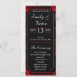 Gothic Rose Wedding Program<br><div class="desc">This is a set of gothic styled wedding programs you can customize. The design features blood red roses and a red bordered black background with white lettering that details your wedding ceremony details in a darkly elegant style. Edit the template to your hearts content and then simply print what you...</div>
