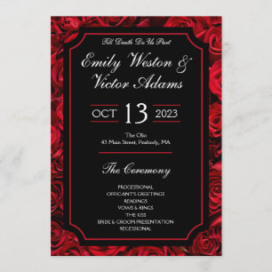 Gothic Rose Wedding Program Wide