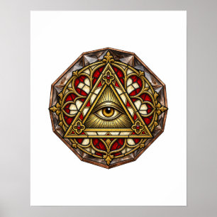 Gothic Rose Window Eye Poster
