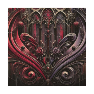 Gothic Rose Wooden Wall Art