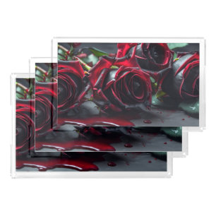 Gothic Roses Acrylic Tray