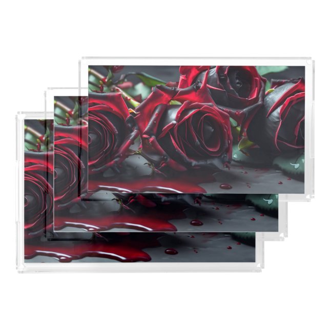 Gothic Roses Acrylic Tray (Set)