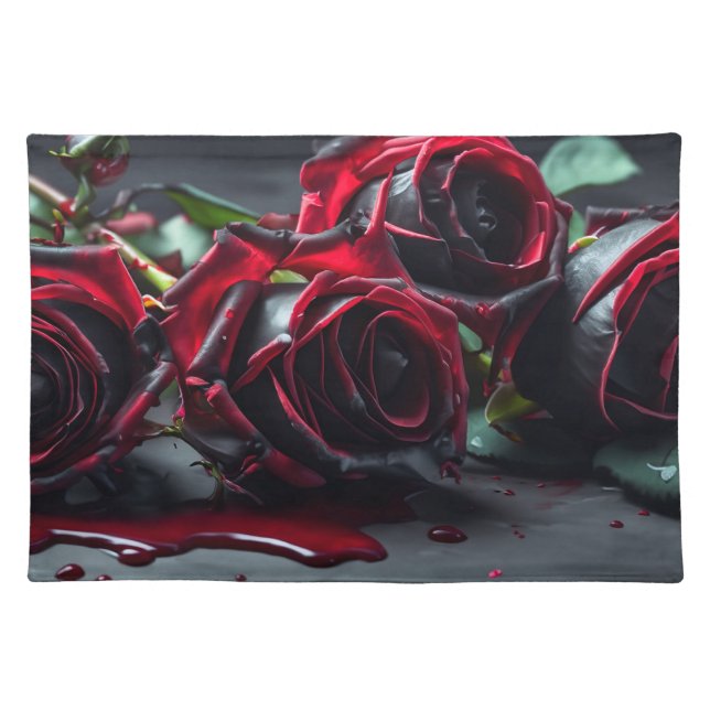 Gothic Roses Cloth Placemat (Front)