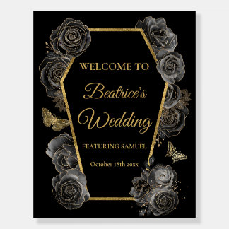Gothic Roses Coffin Feat The Bride Wedding Sign