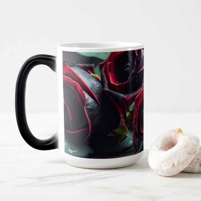 Gothic Roses Color Morph Mug (With Donut)