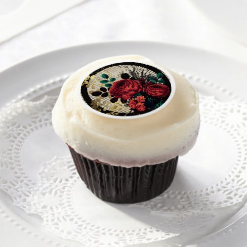 Gothic Roses Edible Frosting Rounds