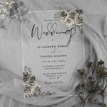 Gothic Roses Floral Black And Gold Wedding Acrylic Invitations<br><div class="desc">This elegant gothic wedding transparent acrylic invitation can be personalized with your information in chic typography with your monogram initials on the reverse. Designed by Thisisnotme©</div>