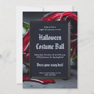 Gothic Roses Halloween Invitation