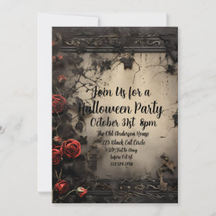 Gothic Roses, Halloween Party Invitation