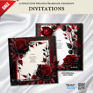 GOTHIC ROSES HANDFASTING CEREMONY INVITATIONS