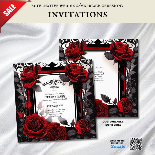 GOTHIC ROSES HANDFASTING CEREMONY INVITATIONS (Creator Uploaded)