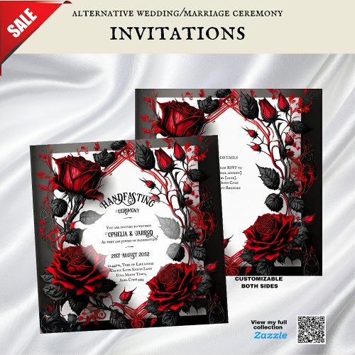 GOTHIC ROSES HANDFASTING CEREMONY INVITATIONS