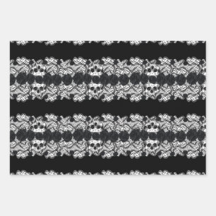 Gothic:roses,lace and skulls wrapping paper sheets