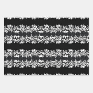 Gothic:roses,lace and skulls wrapping paper sheets