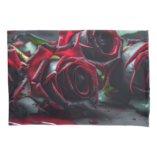 Gothic Roses Pillow Case (Front)