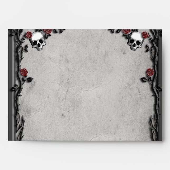 Gothic Roses & Skulls Envelope (Front)