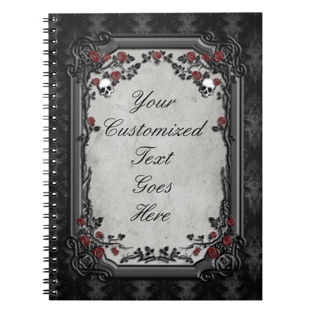 Gothic Roses & Skulls Notebook (Front)