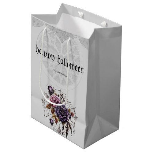 Gothic roses spooky Halloween party Medium Gift Bag
