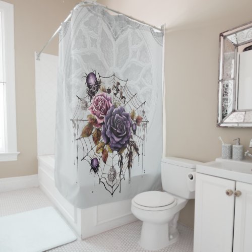 Gothic roses spooky Halloween party Shower Curtain