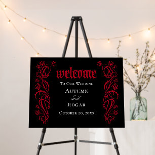 Gothic Roses Til Death Wedding Welcome Foam Board