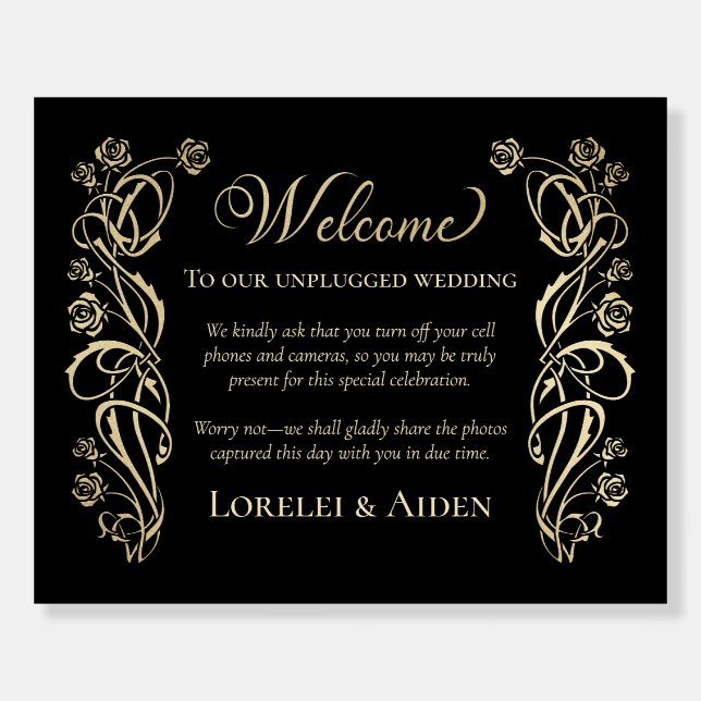 Gothic Roses Unplugged Wedding Foam Board (Front)