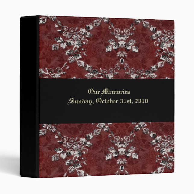 Gothic Roses Victorian Wedding Photo Album Binder (Front/Spine)