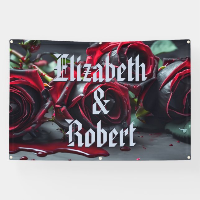 Gothic Roses Wedding Banner (Horizontal)