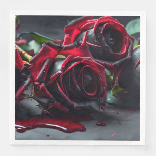 Gothic Roses Wedding Paper Dinner Napkins