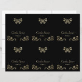 Gothic Roses Wedding Place Cards (Front/Back)