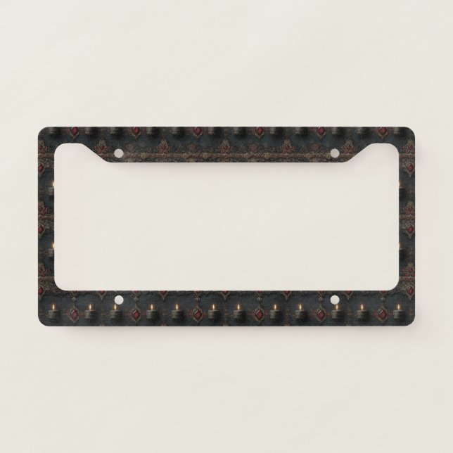 Gothic Ruby Candle Tapestry License Plate Frame (Front)