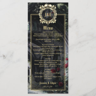 Gothic Ruins Floral Roses Wedding Menu