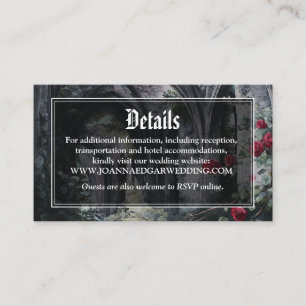 Gothic Ruins Roses Floral Wedding Details Enclosure Card