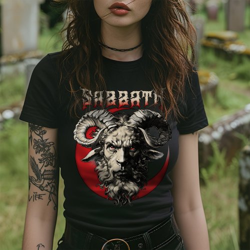 Gothic Sabbath Baphomet Goat Retro Death Metal 70s T_Shirt