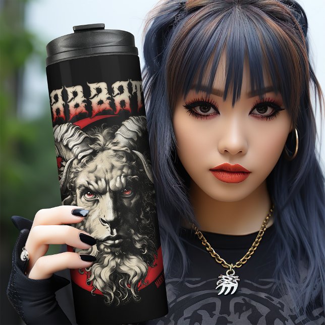 Gothic Sabbath Baphomet Goat Retro Death Metal 70s Thermal Tumbler (Creator Uploaded)