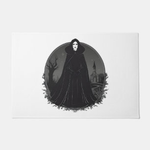 Gothic Salem Witch at Midnight Doormat