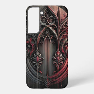 Gothic Samsung Case – Black & Red Elegance