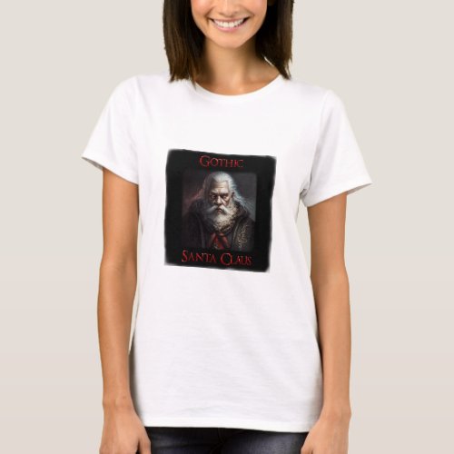 Gothic Santa Claus Womens Basic  T_Shirt