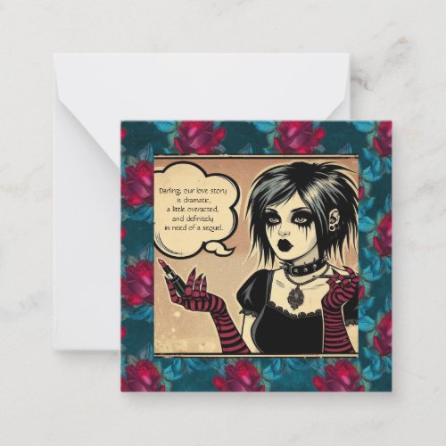 Gothic Sassy Valentines card with quote