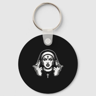 Gothic satanic nun blackcraft satanist occult keychain