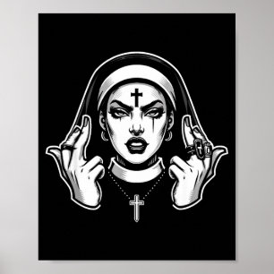 Gothic satanic nun blackcraft satanist occult poster