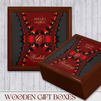 Gothic Satin Red+Black Wedding Box of Hopes