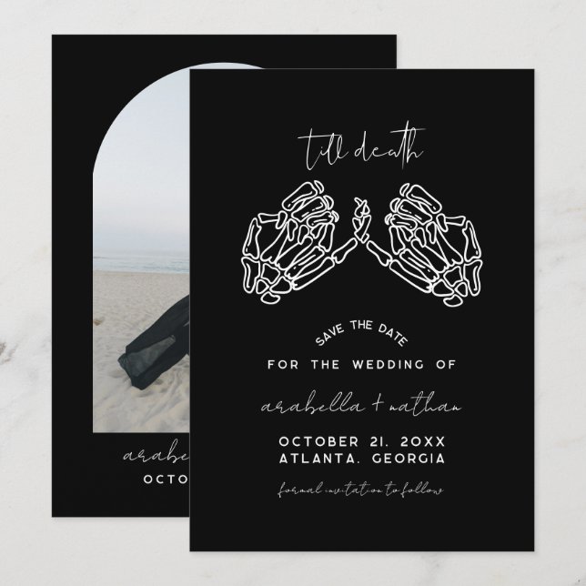 Gothic Save The Date, Black Save The Date Wedding Invitation | Zazzle