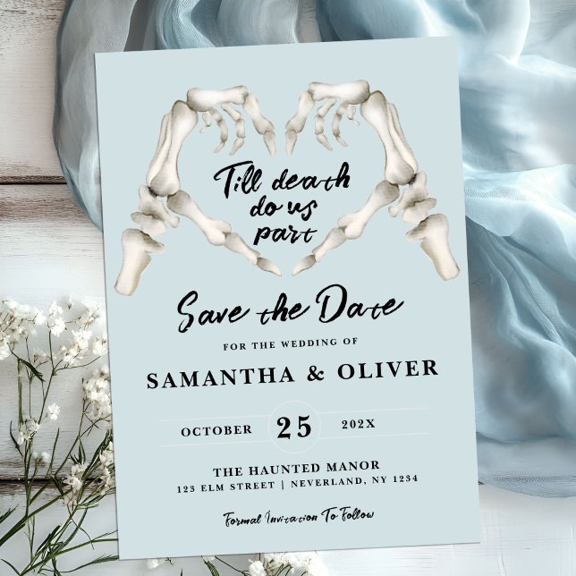 Gothic Save The Date Dusty Blue Wedding Heart (Creator Uploaded)