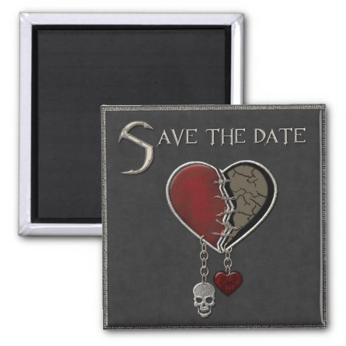 Gothic Save the Date _ Square Magnet