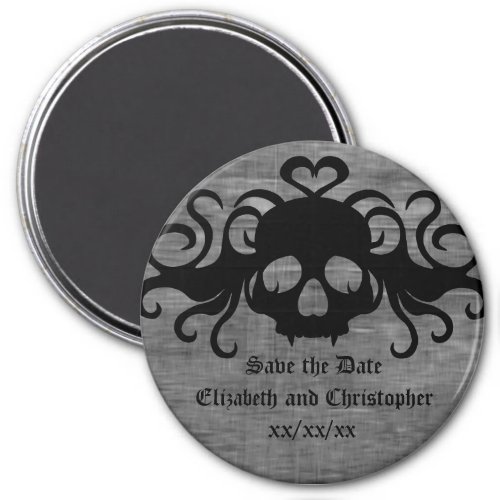 Gothic save the date wedding magnet