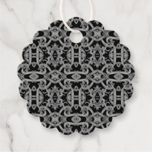 GOTHIC Scalloped Round Gift Tags
