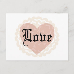Gothic Script Love with Heart Postcard