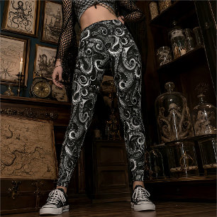 Gothic Sea Witch Kraken   Dark Naturalist Curio Leggings
